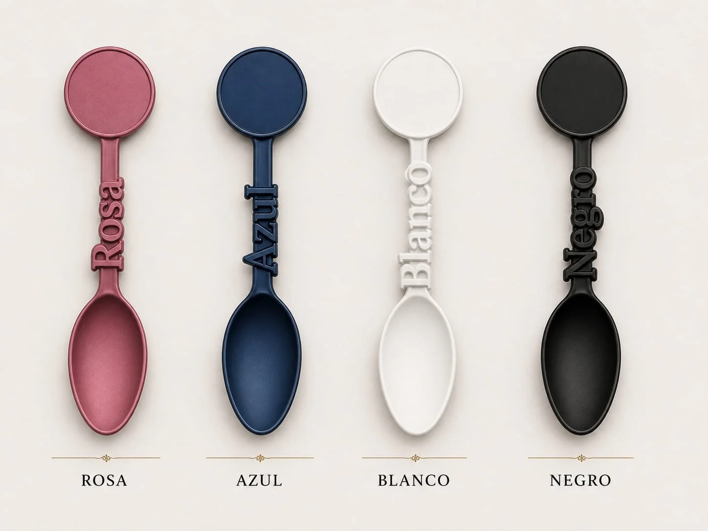 Muestra de colores pintados rosa azul blanco y negro para piezas personalizadas