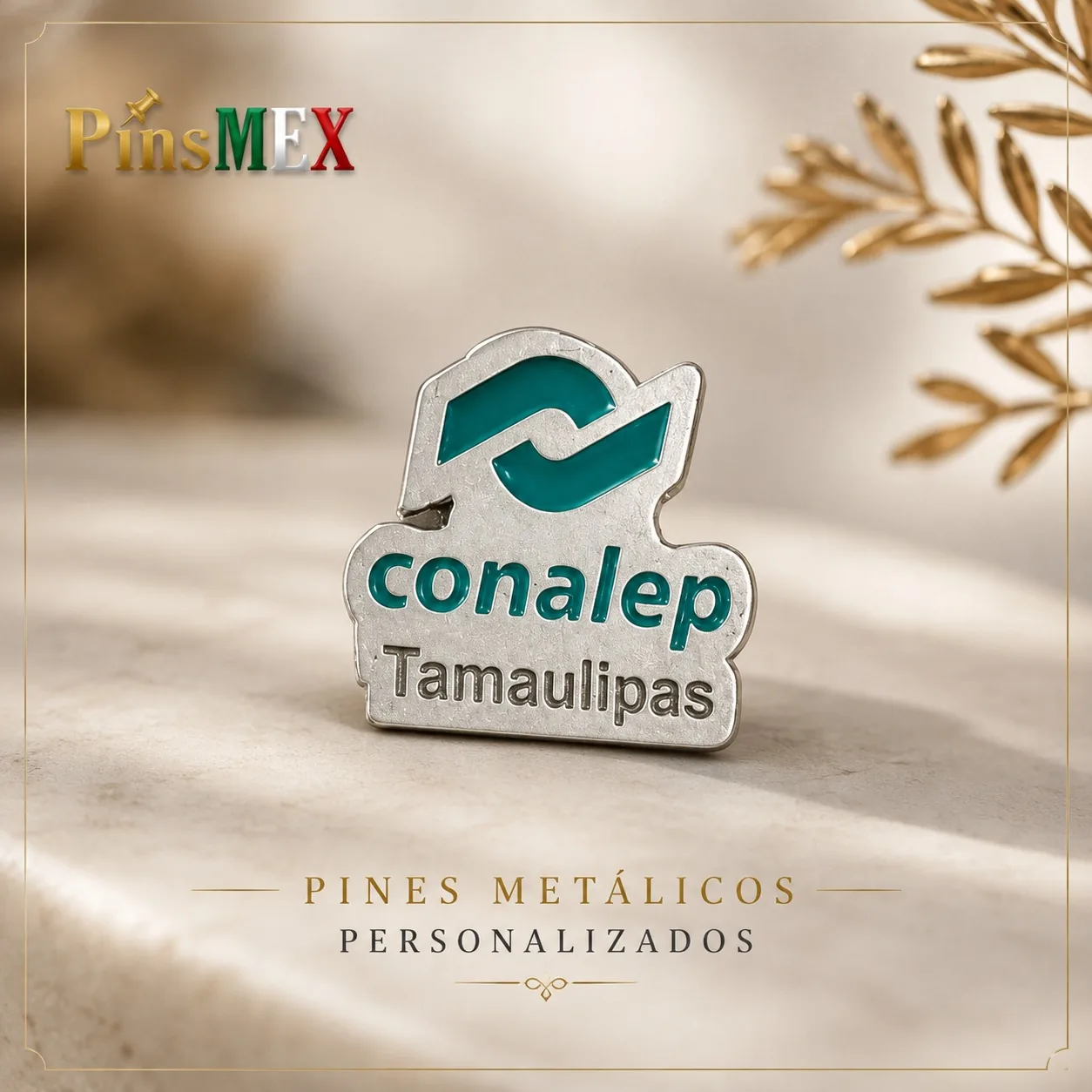 Pin metálico Conalep Tamaulipas con esmalte verde